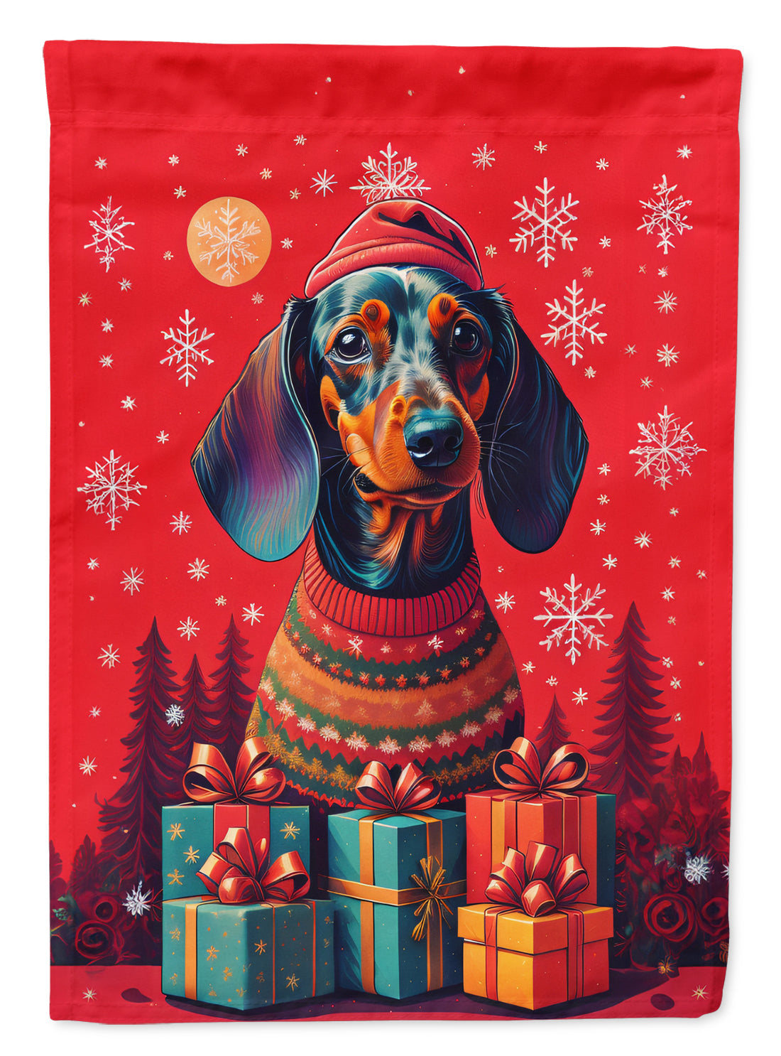 Dachshund Holiday Christmas Garden Flag