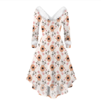 Women's Casual Dress with Christmas Plush Collar