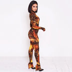 Fashionable Printed Women's Bodysuit in Leopard Print