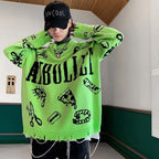 Men's Hip Hop Graffiti Jacquard Sweater