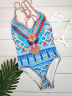 2018 Women's Plus Size Printed One-Piece Swimsuit