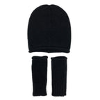 Black Essential Knit Alpaca Beanie | Embroidered Cap