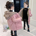 Children's Mid-Length Down Cotton Jacket (Medium & Large)