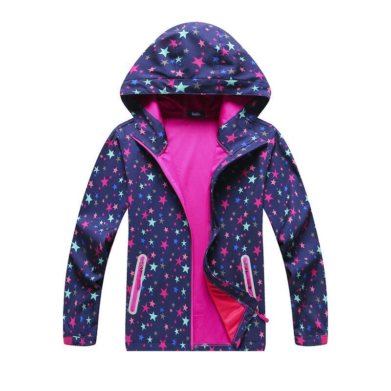 Big Girl Outdoor Zipper Hooded Cardigan Jacket