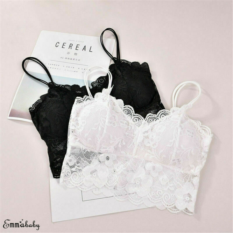 Lace Trim Sexy Back Wireless Bralette