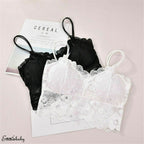 Lace Trim Sexy Back Wireless Bralette