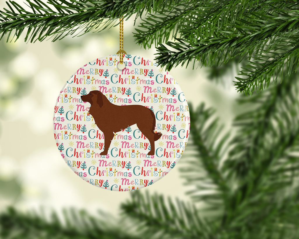 Portuguese Sheepdog Dog Merry Christmas Ceramic Ornament