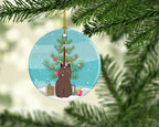 York Chocolate Cat Christmas Ceramic Ornament