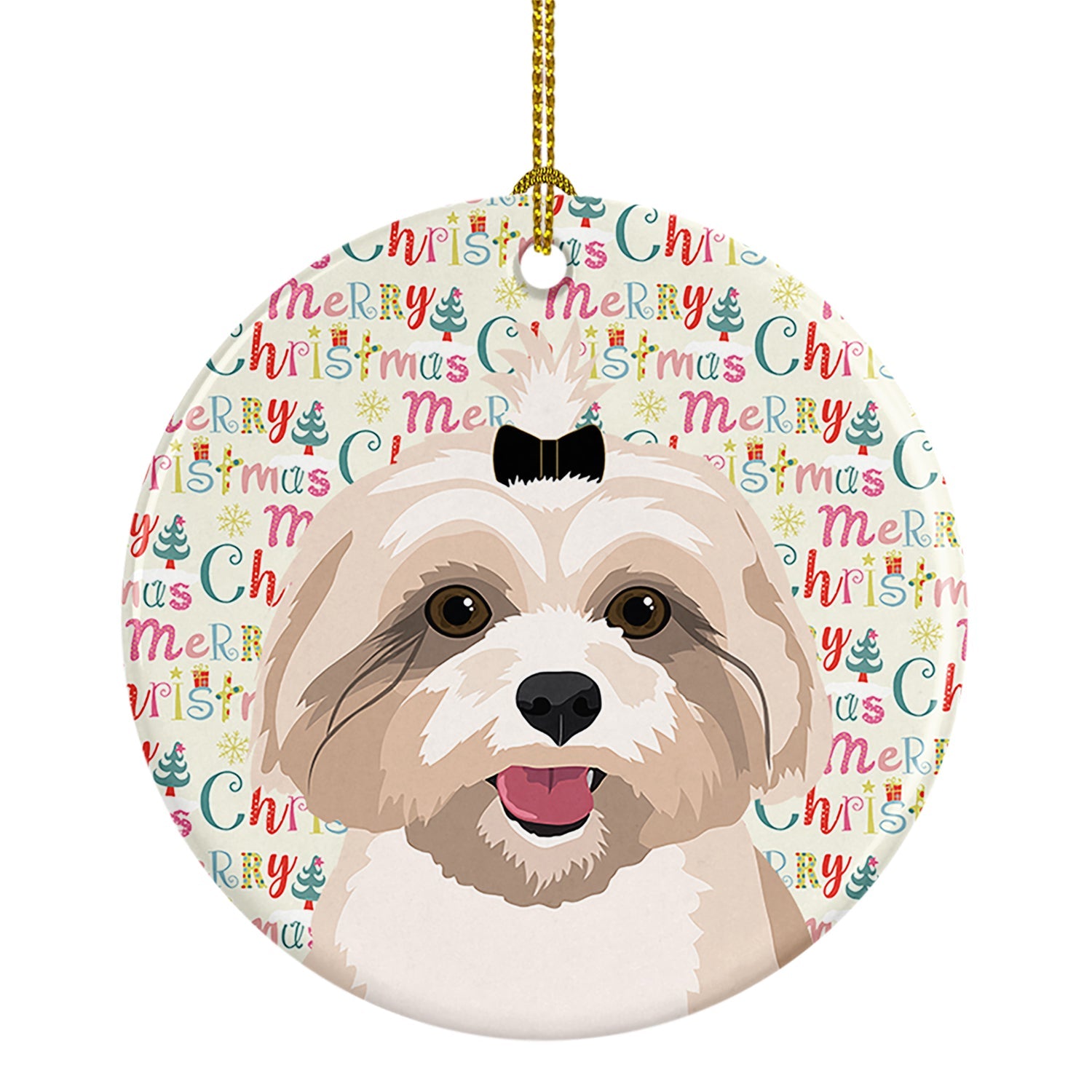 Shih-Tzu Gold #2 Christmas Ceramic Ornament