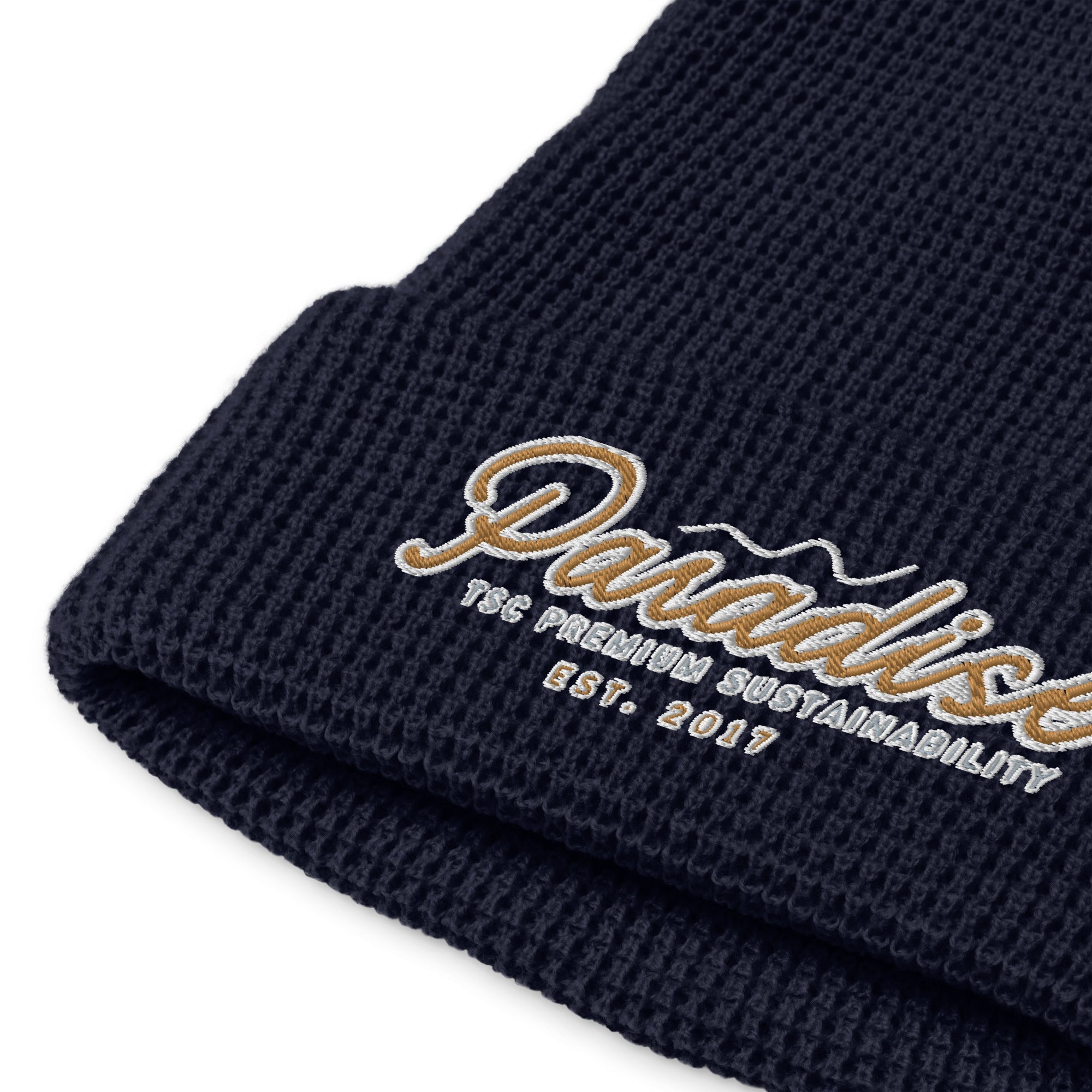 Premium Paradise Waffle Beanie | Embroidered Cap