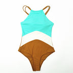 Women's 2019 Color Block One-Piece Swimsuit (Nylon)
