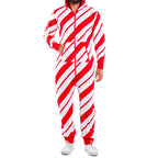 Christmas Snowman Striped Print Family Pajama Jumpsuit