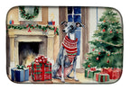 Italian Greyhound Cozy Christmas Dish Drying Mat
