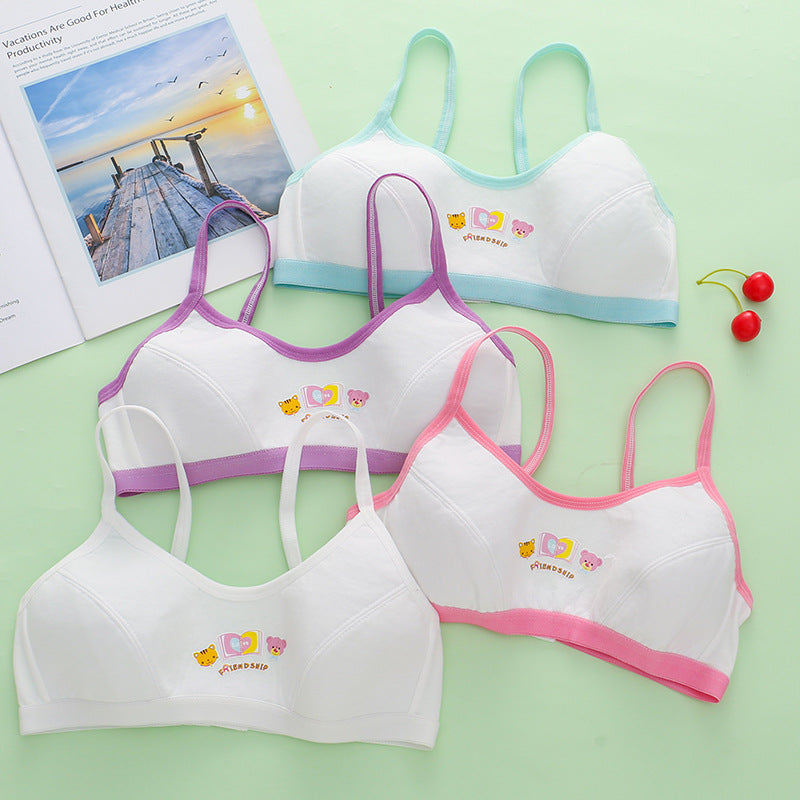 Girls Cartoon Animal Graphic Sports Bralette for Teens