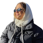 Integrated Wool Knitted Hat with Scarf and Drawstring | Embroidered Cap