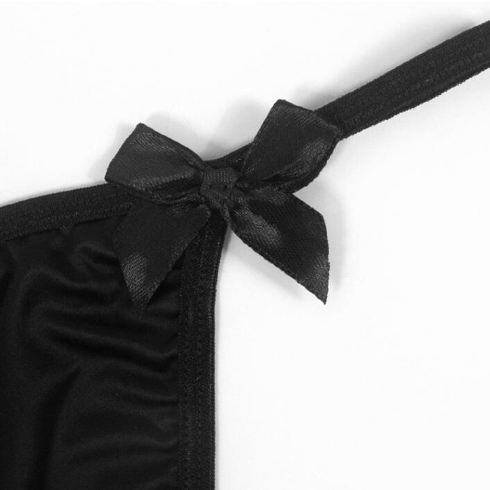Women's Low Waist Bow Thong with Metal Chain (Large Size)