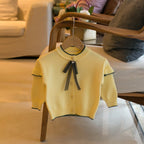 Korean Style Bow Tie Collar Pullover Sweater | Streetwear