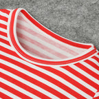2019 Cotton Christmas Dress for Girls with Snowman Stripes