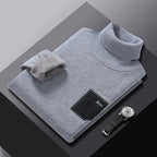 Men's Turtleneck Sweater with Faux Pocket Pullover | Streetwear