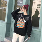 Loose Cartoon Plus Velvet Pullover for Women | Streetwear