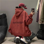 Burgundy Suede Hoodie with Extra Fleece for Men | Streetwear