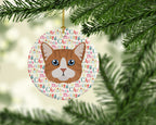 Manx Cat Christmas Ceramic Ornament