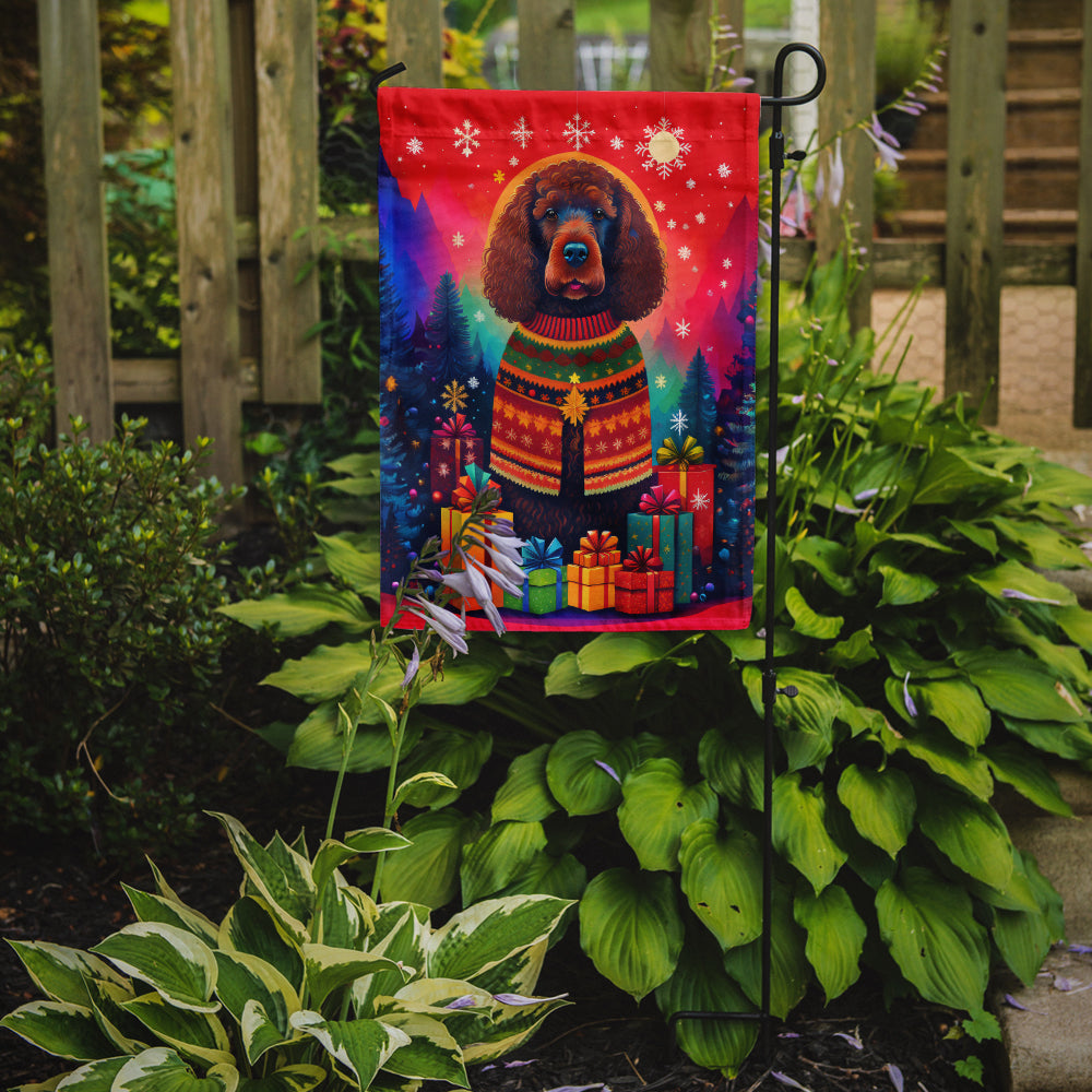 Irish Water Spaniel Holiday Christmas Garden Flag