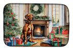 Rhodesian Ridgeback Cozy Christmas Dish Drying Mat