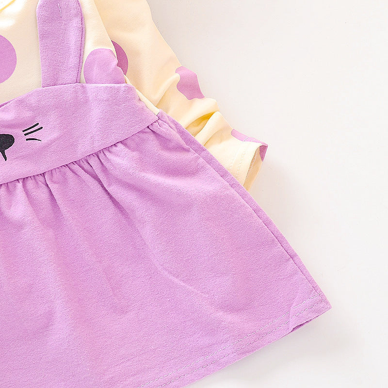 2019 Fall Girls' Cotton Long Sleeve Princess Dress