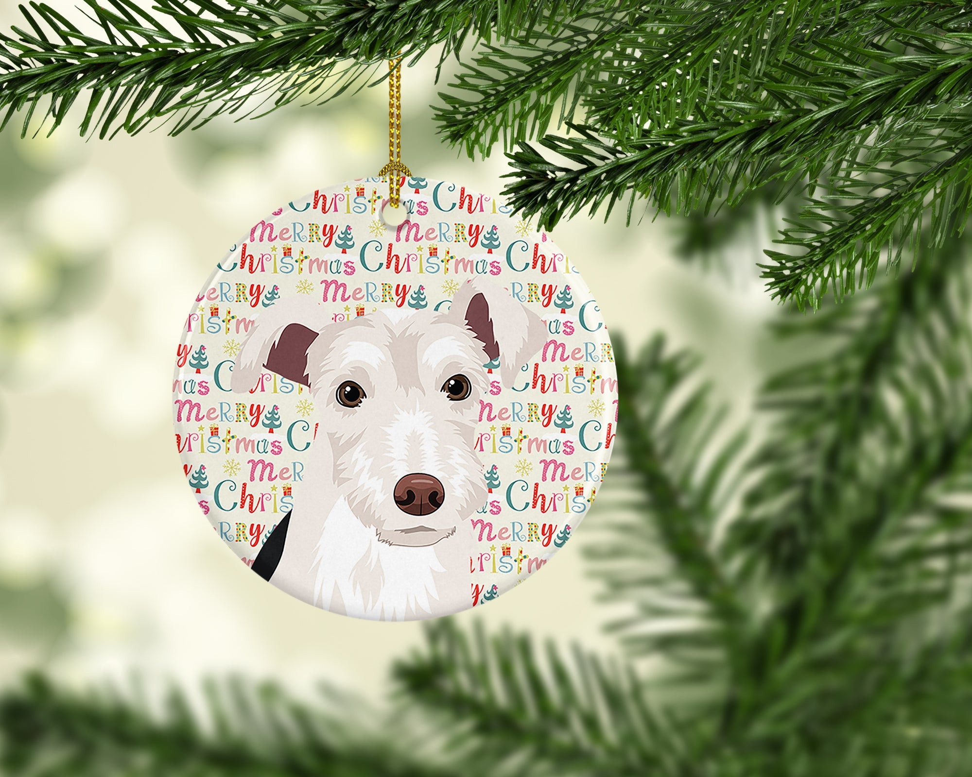 Schnauzer Parti Christmas Ceramic Ornament