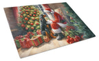 Gordon Setter and Santa Claus Glass Cutting Board