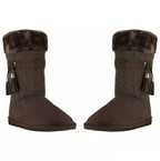 Toasty Toes Plush Knit Faux Fur Boots | Footwear