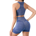 Women's High-Waisted Fitness Set with Yoga Shorts