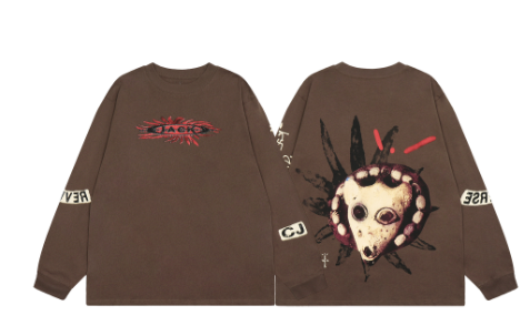 Women's Round Neck Printed Long Sleeve Sweater