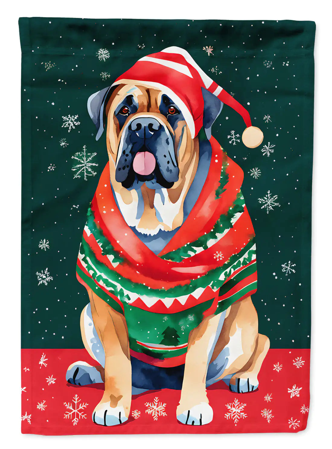 Mastiff Christmas Garden Flag