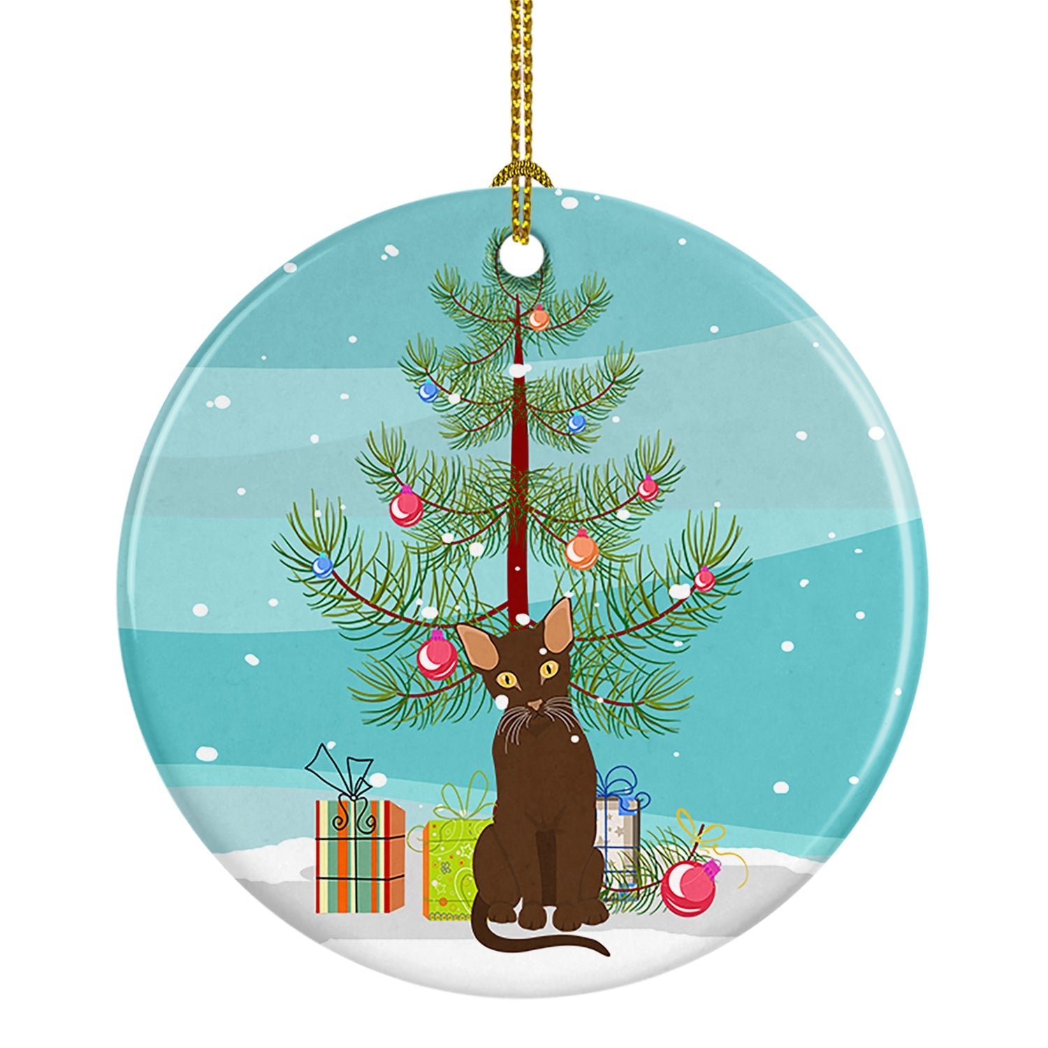 Suphalak Cat Christmas Ceramic Ornament