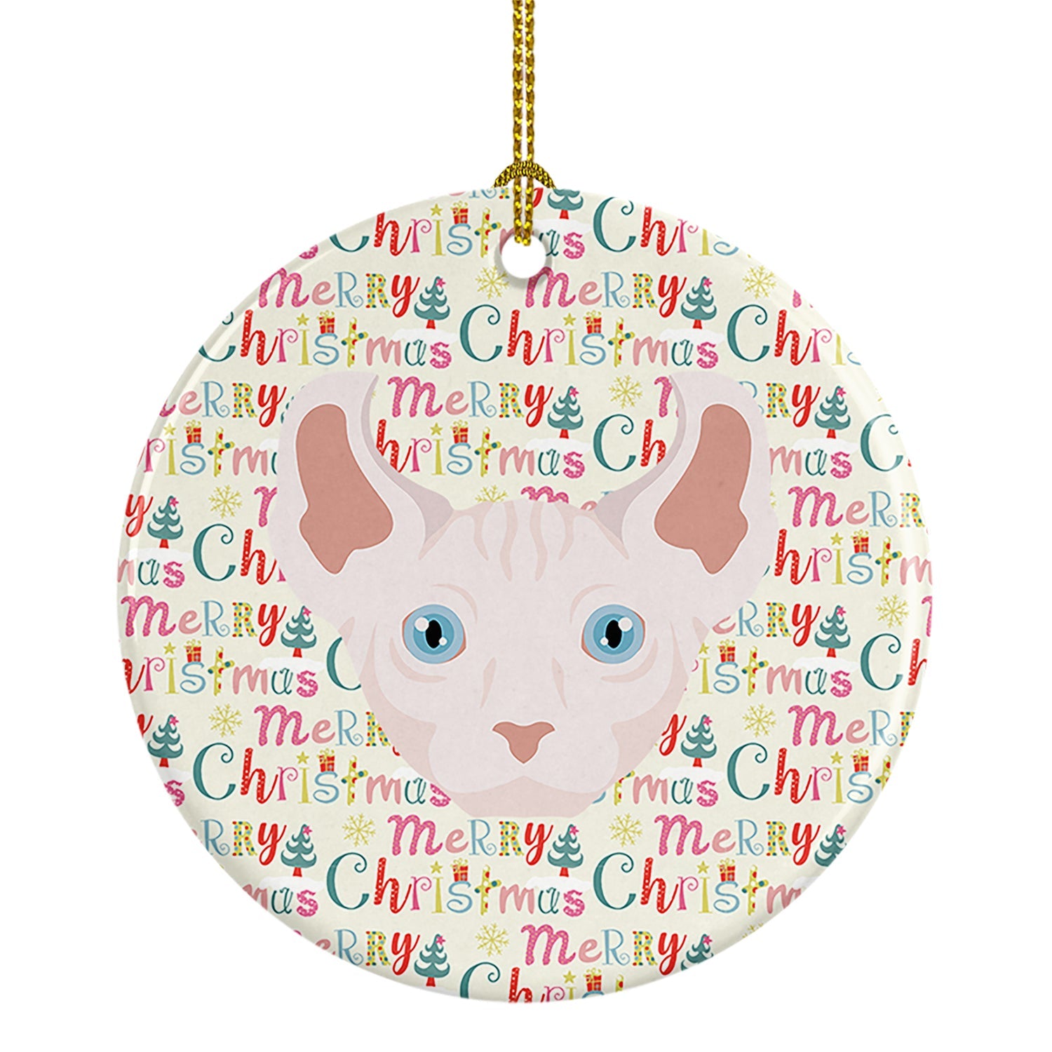 Dwelf Cat Christmas Ceramic Ornament