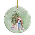 Cavalier Spaniel Tricolor Blenheim Christmas Presents and Tree Ceramic Ornament