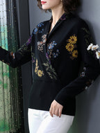 Chinese Style Autumn Print Pullover Sweater for Women | Streetwear