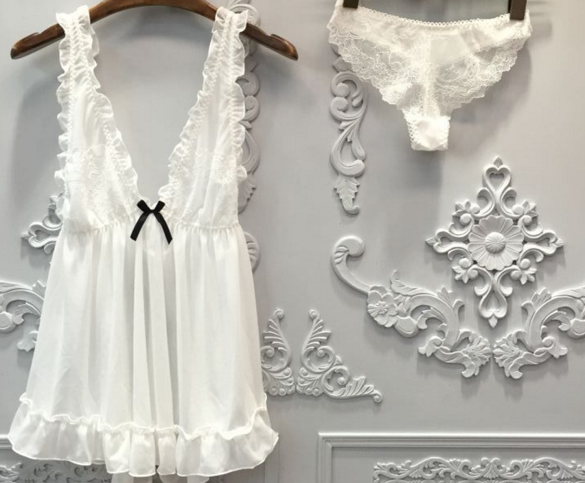 Lace Sleepwear Set - Deep V Sexy Women's Lingerie