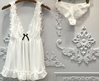 Lace Sleepwear Set - Deep V Sexy Women's Lingerie