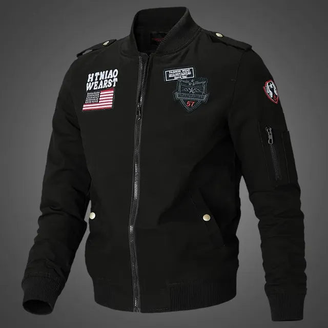 Men's Casual Cotton Military Jacket - Plus Size Fashion