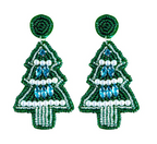 Trendy Christmas Earrings with Reindeer and Snowman Design