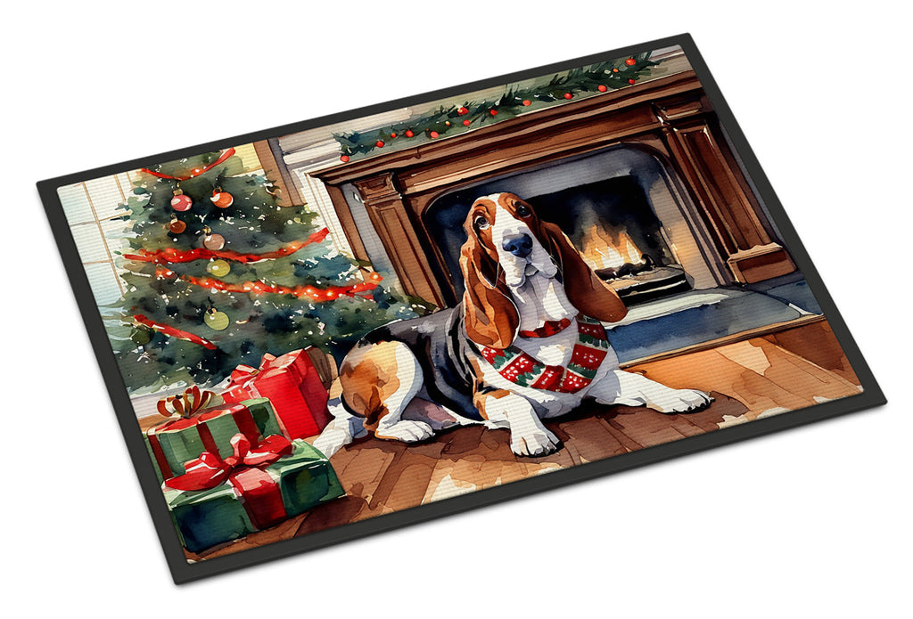 Basset Hound Cozy Christmas Doormat