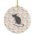 Satin Mouse Christmas Ceramic Ornament