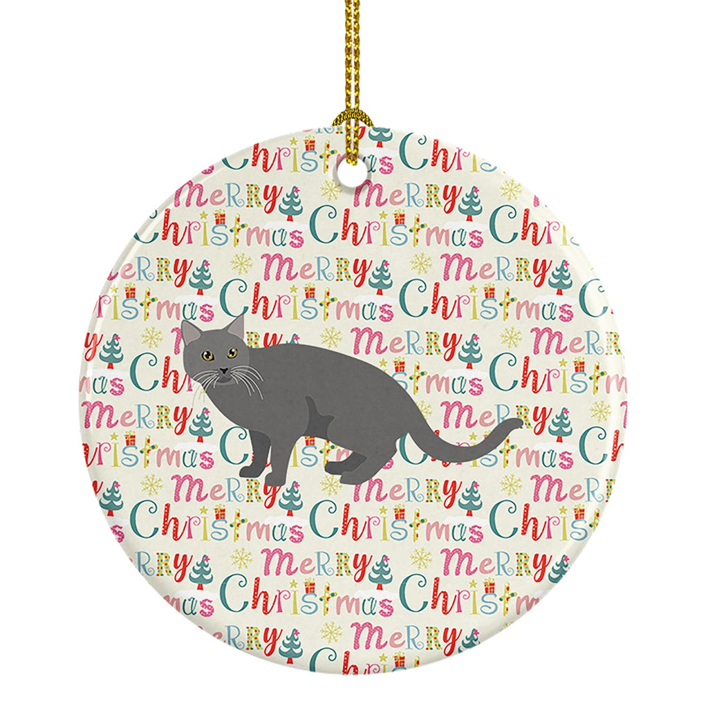 Chartreux #1 Cat Christmas Ceramic Ornament