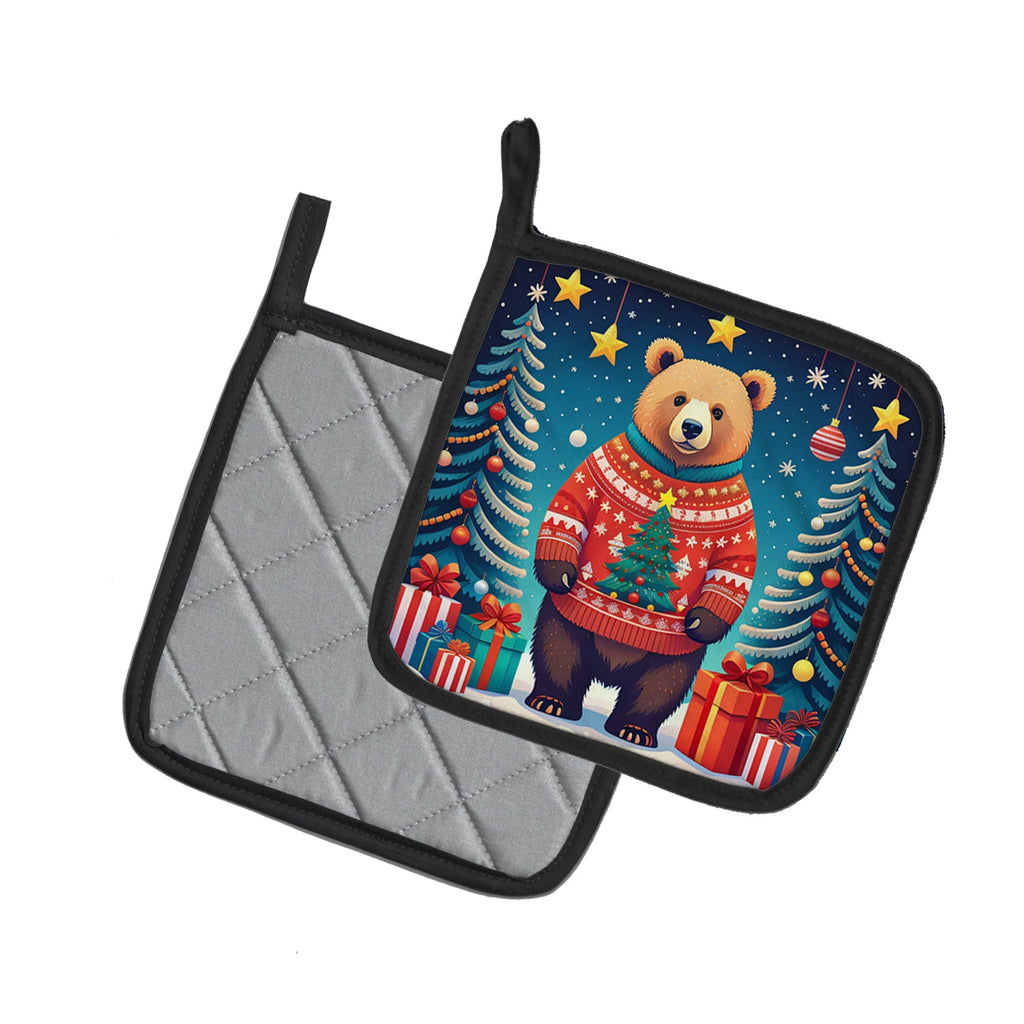 Bear Christmas Pair of Pot Holders