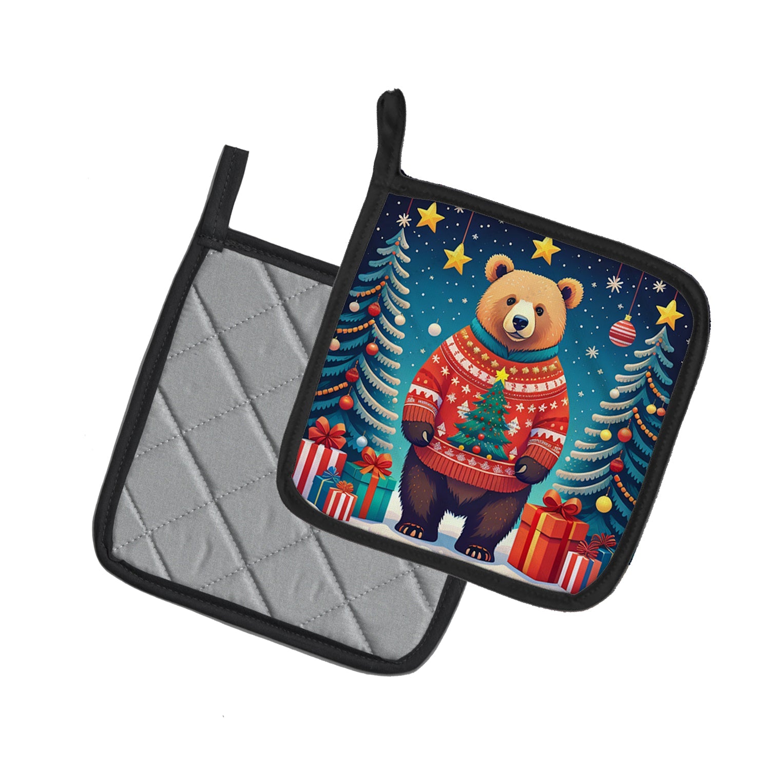 Bear Christmas Pair of Pot Holders