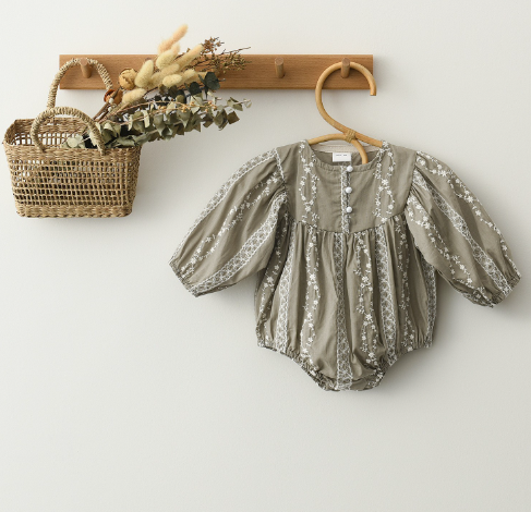 Licarte L136 Baby Bodysuit with Floral Embroidery (One)