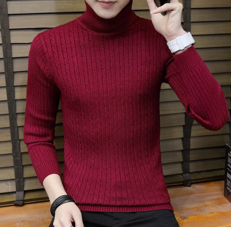 Autumn High-Neck Cross Eight Men's Sweater